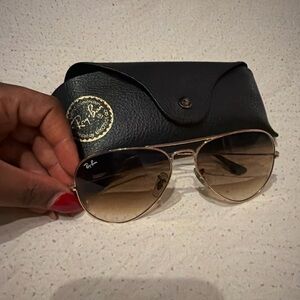 Ray-Ban Gold Gradient Aviator Sunglasses